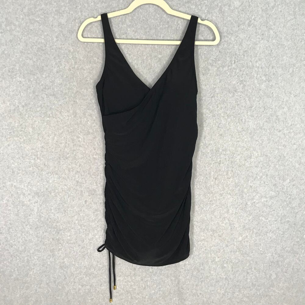 Beyond Control One Piece Swimsuit Sz 12 Swim Dress Ruched Draped Fluid Sculpting - Picture 3 of 16